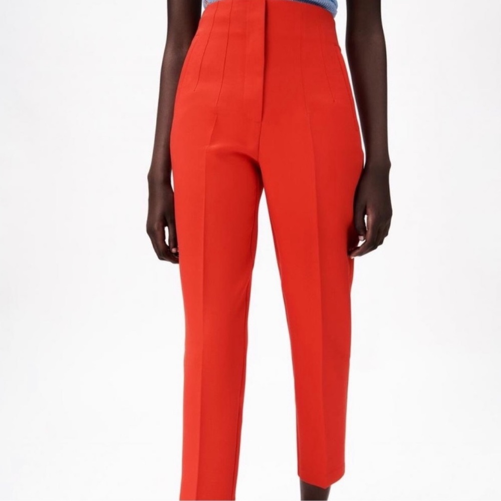 ZARA Red High waisted Pants / Trousers